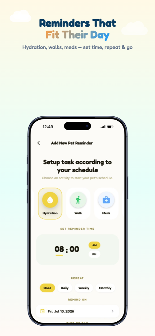 Add reminder screen