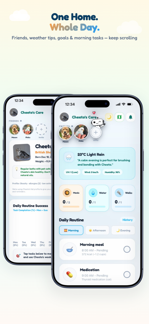 Daily routine home screen